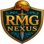 RMG Nexus logo – central hub for Rebootica Mobile Games, Realm of Origin, and the sci-fi and fantasy network RMG Nexus