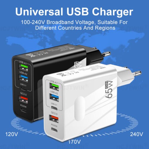 Universal Fast Charger – Type-C PD + Dual USB | Compact Travel Adapter (RMG Nexus Recommended)
