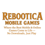Logo for Rebootica Mobile Games, a platform for the best free mobile games, online games, and mobile browser gaming.